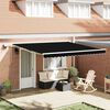 vidaXL Retractable Awning Manual Black 400 x 300 cm Fabric and Steel