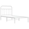 vidaXL Metal Bed Frame without Mattress with Headboard White 90x190cm