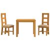 vidaXL Dining Set 3 pcs Beige Solid Oak Wood