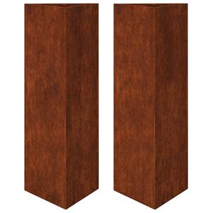 vidaXL Garden Planters 2 pcs Triangular 30x26x75 cm Weathering Steel