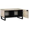 vidaXL Coffee Table Beige and Black 80 x 50 x 40 cm Solid Acacia wood