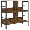 vidaXL Bookshelf 4-Tier 82 x 32 x 79 cm Engineered Wood Smoked Oak