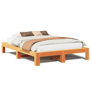 vidaXL Bed Frame without Mattress Wax Brown 160x200 cm Solid Wood Pine