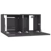 vidaXL Hanging TV Cabinets 2 pcs High Gloss Grey 60x30x30 cm