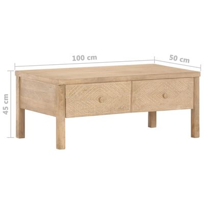 vidaXL Coffee Table 100x50x45 cm Solid Mango Wood