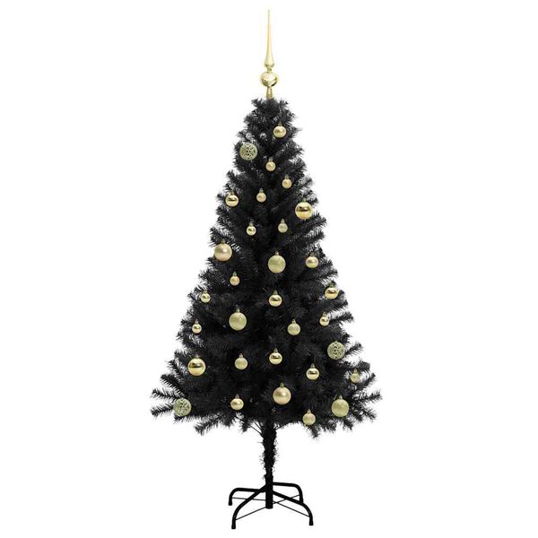 vidaXL Christmas Tree with 150 LEDs with Stand Black 150 cm PVC