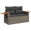 vidaXL 5 Piece Garden Sofa Set with Cushions Grey Poly Rattan Acacia