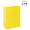 vidaXL Paper Bags 250 pcs with Handles Yellow 32x17x44 cm