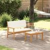 vidaXL Garden Bench with Cushion Cream White Solid Acacia Wood