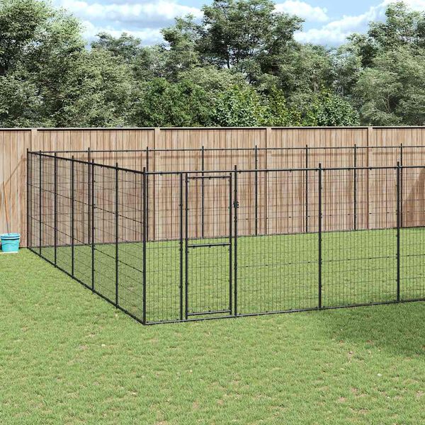 vidaXL Outdoor Dog Kennel Steel 65.34 m&sup2;