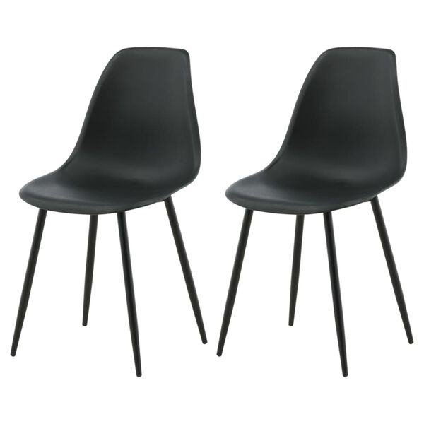 Venture Home Dining Chairs 2 pcs Polar Plastic Black