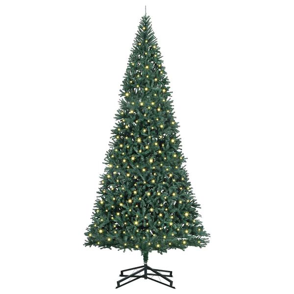 vidaXL Artificial Pre-lit Christmas Tree with Stand Green 500 cm PVC