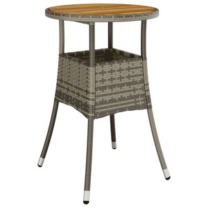 vidaXL Garden Table &Oslash;60x75 cm Acacia Wood and Poly Rattan Grey