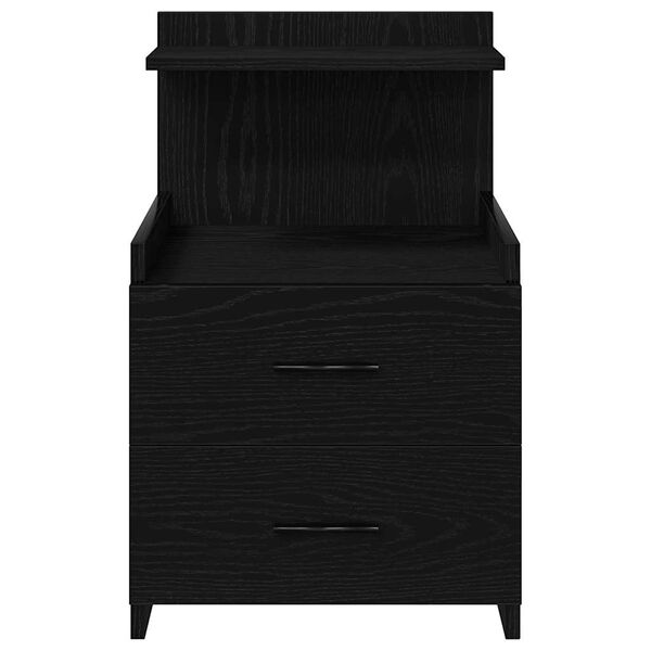 vidaXL Bedside Cabinets 2 pcs with 2 Drawers Black 40x36.5x62 cm
