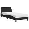 vidaXL Bed with Mattress "Dover" Black Single Fabric