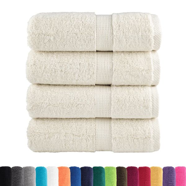 vidaXL Premium Wash Towels SOLUND 4 pcs Cream 30x30 cm 600 gsm