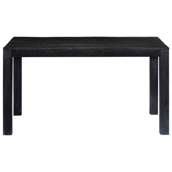 vidaXL Dining Table Black 140x80x76 cm Solid Mango Wood