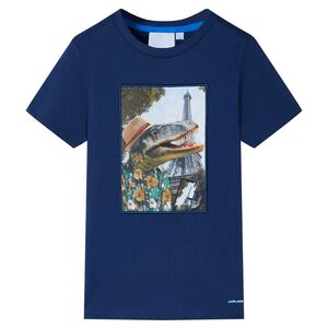 vidaXL Kids' T-shirt Dark Blue 116