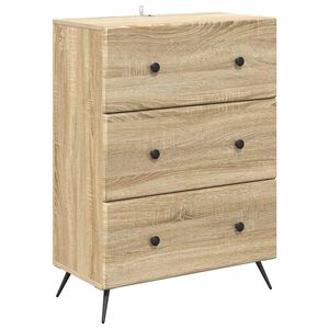 vidaXL Drawer Cabinet 66 x 34.5 x 90 cm Engineered Wood Sonoma Oak