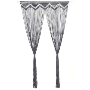 vidaXL Macrame Curtain Anthracite 140x240 cm Cotton