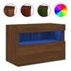 vidaXL TV Wall Cabinet with LED Lights Brown Oak 60x30x40 cm