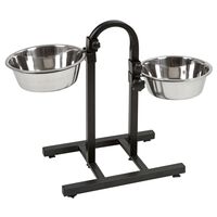 Kerbl Pet Feeders With Stand Adjustable Deluxe 2x2.8 L 52 cm Black
