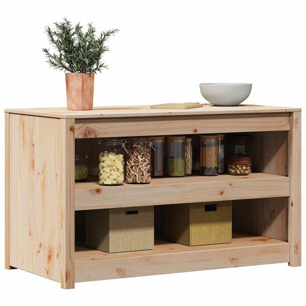 vidaXL Kitchen Cabinet Brown 106 x 55 x 64 cm Solid Pine wood