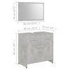 vidaXL 3 Piece Bathroom Furniture Set Concrete Grey Engineered Wood