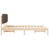 vidaXL Bed Frame with Upholstered Headboard Taupe 140 x 190 cm