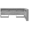 vidaXL Storage Headboard with Shelf Grey Sonoma 120 cm Engineered Wood
