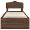 vidaXL Bed Frame with Headboard Brown Oak 100 x 200 cm Solid Pine Wood