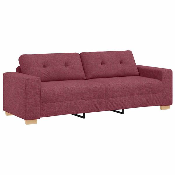 vidaXL Sofa Wine Red 221 x 78 x 80 cm Fabric