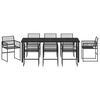 vidaXL Garden Dining Set 9 pcs Black Powder-Coated Steel