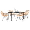 vidaXL Garden Dining Set 5 pcs Brown Powder-Coated Steel