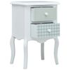 vidaXL Bedside Cabinet White and Grey 43x32x65 cm MDF