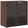 vidaXL Wall Cabinet with Glass Doors Brown Oak 68x37x68.5 cm