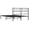 vidaXL Metal Bed Frame without Mattress with Headboard Black 140x200cm