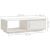 vidaXL Coffee Table White 110x50x33.5 cm Solid Pinewood