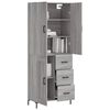 vidaXL Highboard Grey Sonoma 69.5x34x180 cm Engineered Wood