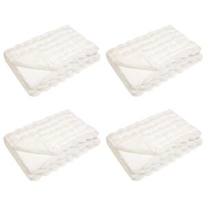 vidaXL Faux Rabbit Fur Blanket 4 pcs White 130 x 150 cm Polyester