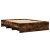 vidaXL Bed Frame without Mattress Smoked Oak 120x200 cm Engineered Wood