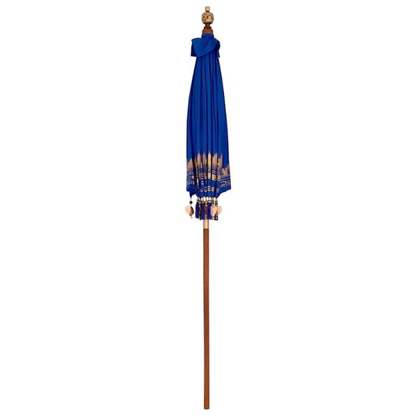 vidaXL Balinese Parasol Blue (180-190) x 260 cm Cotton and Wood