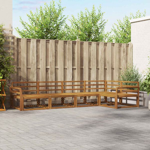 vidaXL Outdoor Sofa Set 5 pcs Natural Solid Acacia Wood
