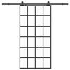vidaXL Sliding Door with Hardware Set Black 102x205 cm ESG Glass