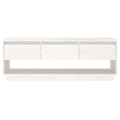 vidaXL TV Cabinet White 110.5x34x40 cm Solid Wood Pine