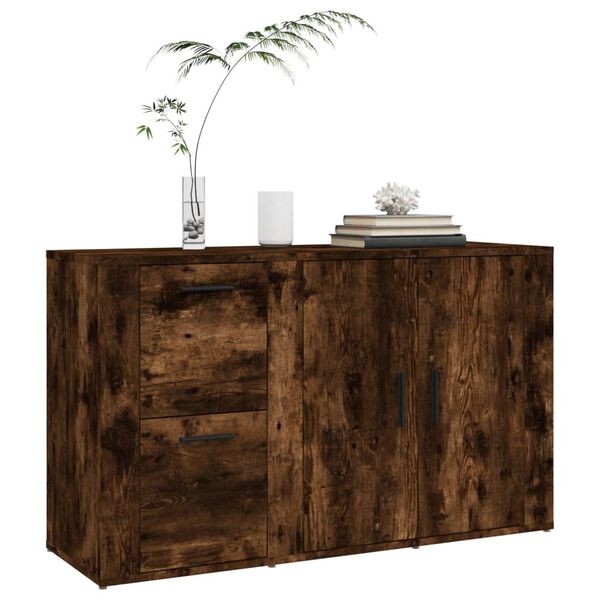 vidaXL Sideboard Smoked Oak 100x33x59.5 cm Engineered Wood