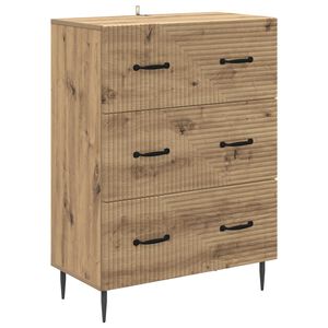 vidaXL Drawer Cabinet 66 x 34.5 x 89.5 cm Engineered Wood Artisan Oak