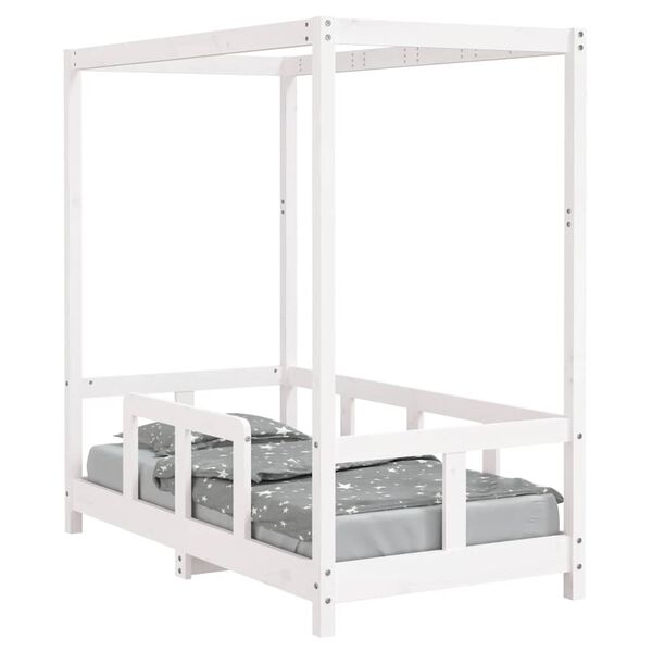 vidaXL Kids Bed Frame White 70x140 cm Solid Wood Pine