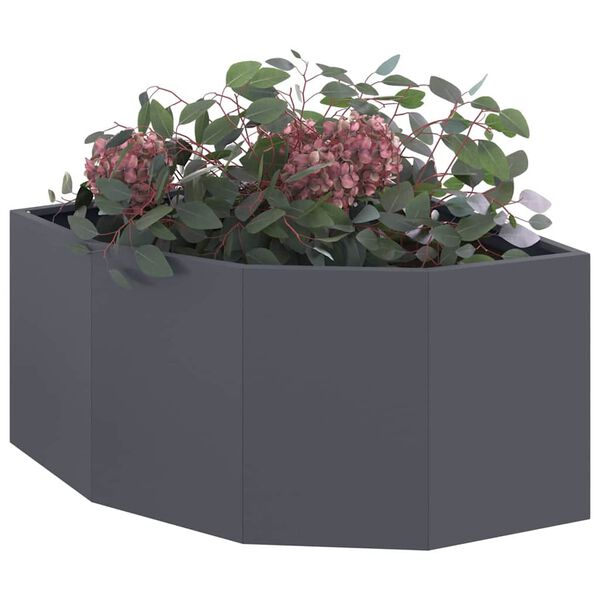 vidaXL Corner Planter Anthracite 60 x 60 x 35 cm Steel