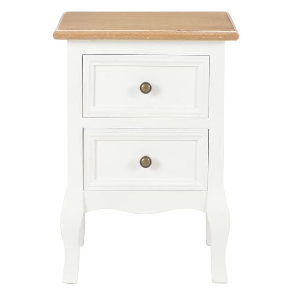 vidaXL Bedside Cabinet 2 pcs White 35x30x49 cm MDF